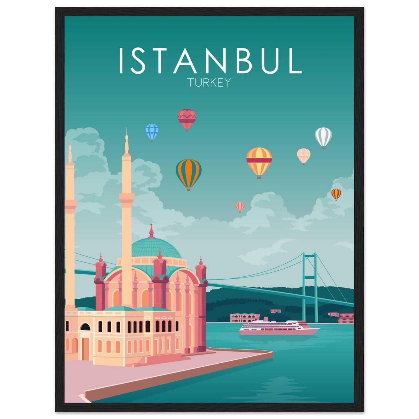 Istanbul Poster | Istanbul Wall Art | Istanbul Pastel Print