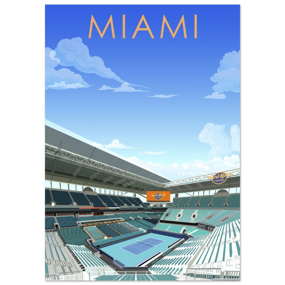Miami Open ATP/WTA Tennis Stadium Poster