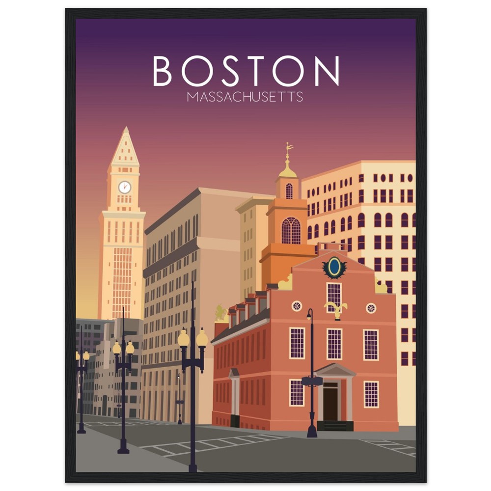 Boston Poster | Boston Wall Art | Boston Sunset Print