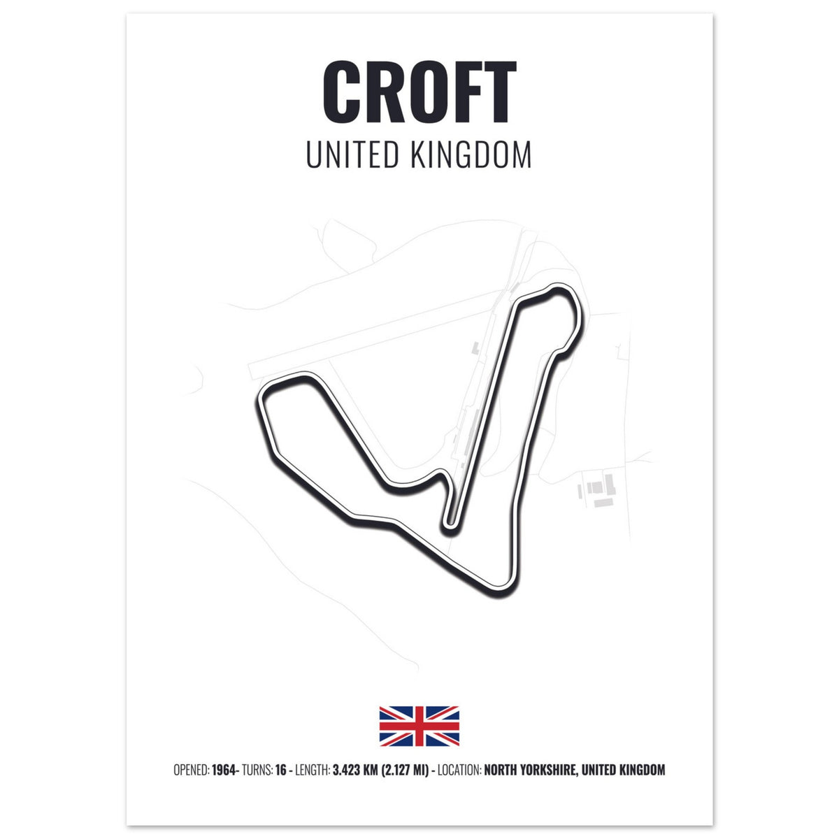 Croft Racetrack Layout Croft Poster | Croft Print | Croft Wall Art – Favourite Place Prints
