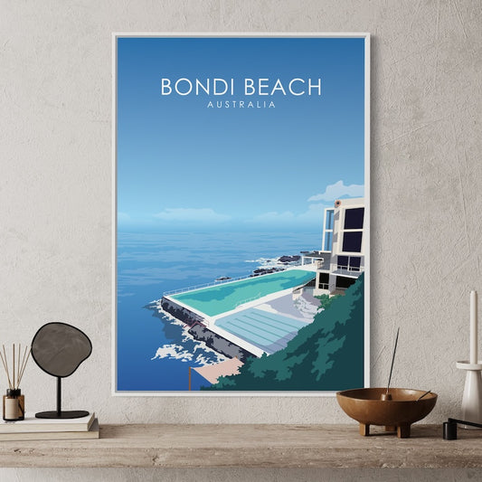 Bondi Beach Poster | Bondi Beach Wall Art | Bondi Beach Daytime Print