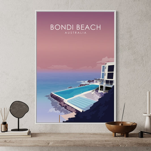 Bondi Beach Poster | Bondi Beach Print | Bondi Beach Pastel Wall Art