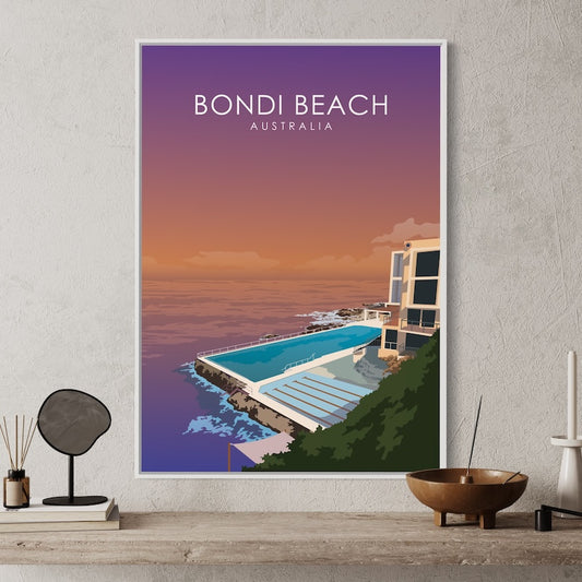 Bondi Beach Poster | Bondi Beach Print | Bondi Beach Sunset Wall Art
