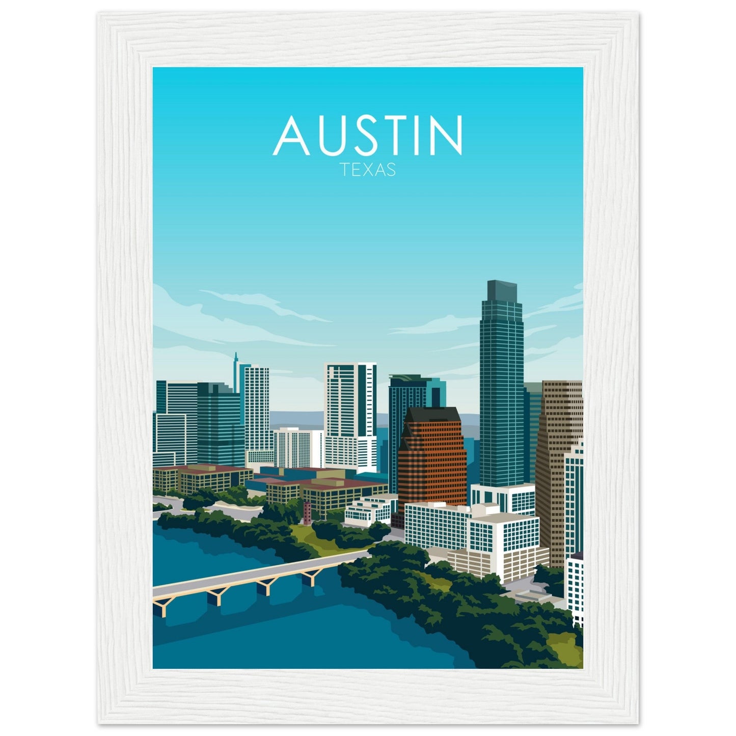 Austin Poster | Austin Wall Art | Austin Daytime Print