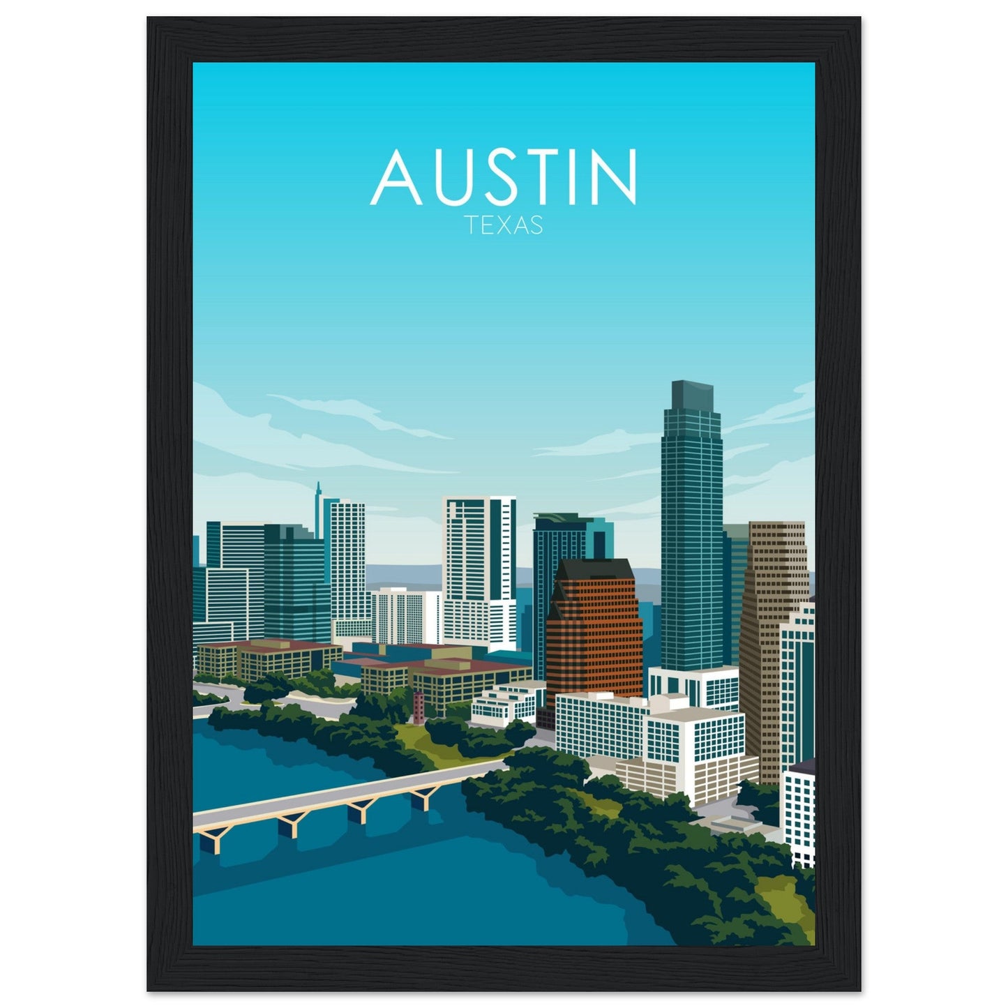 Austin Poster | Austin Wall Art | Austin Daytime Print