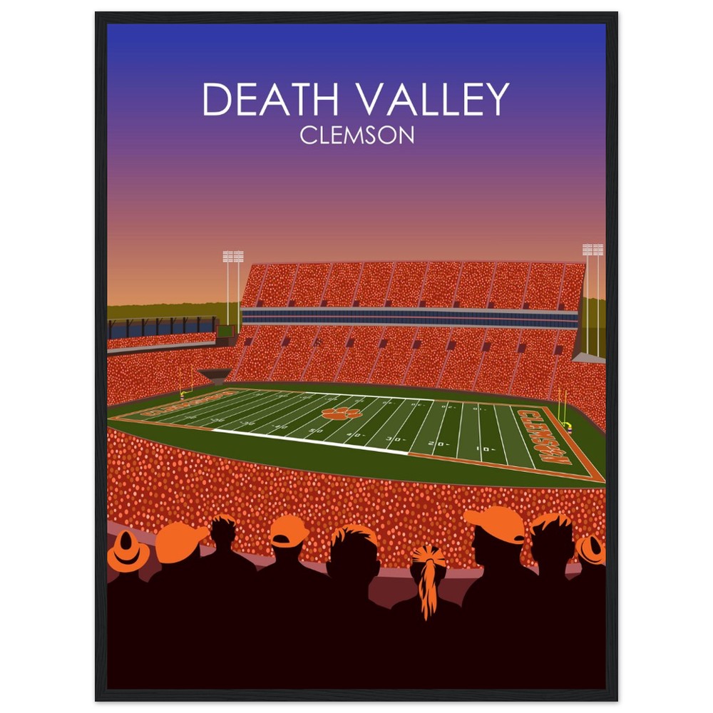 Clemson Tigers Stadium Poster | Frank Howard Field at Clemson Memorial Stadium 'Death Valley' Print