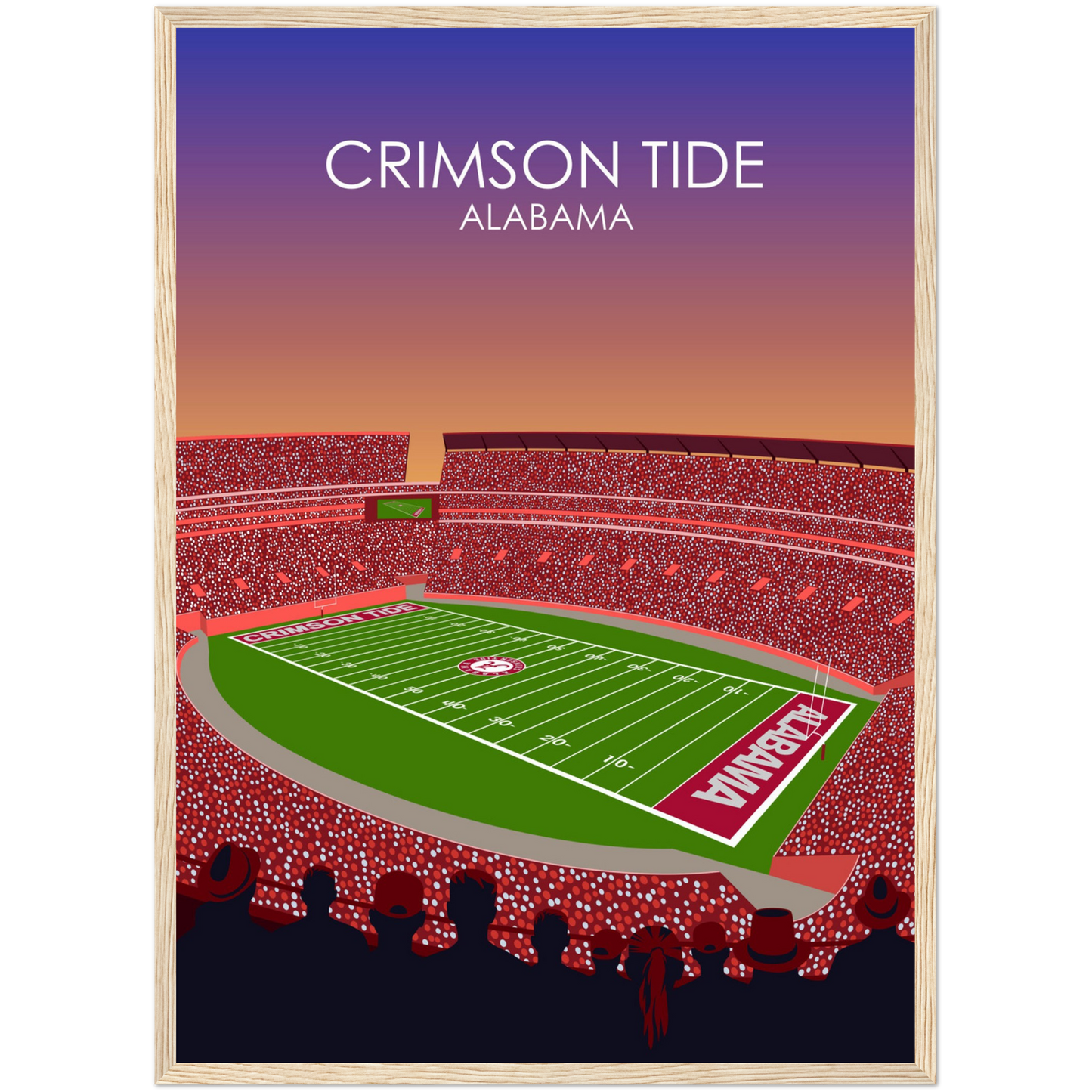 Crimson Tide | Bryant Denny Poster | University of Alabama College Football Stadium Print