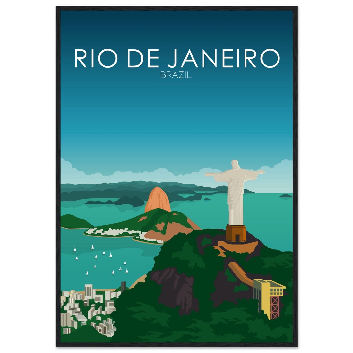 Rio De Janeiro Poster | Rio De Janeiro Wall Art | Rio De Janeiro Daytime Print