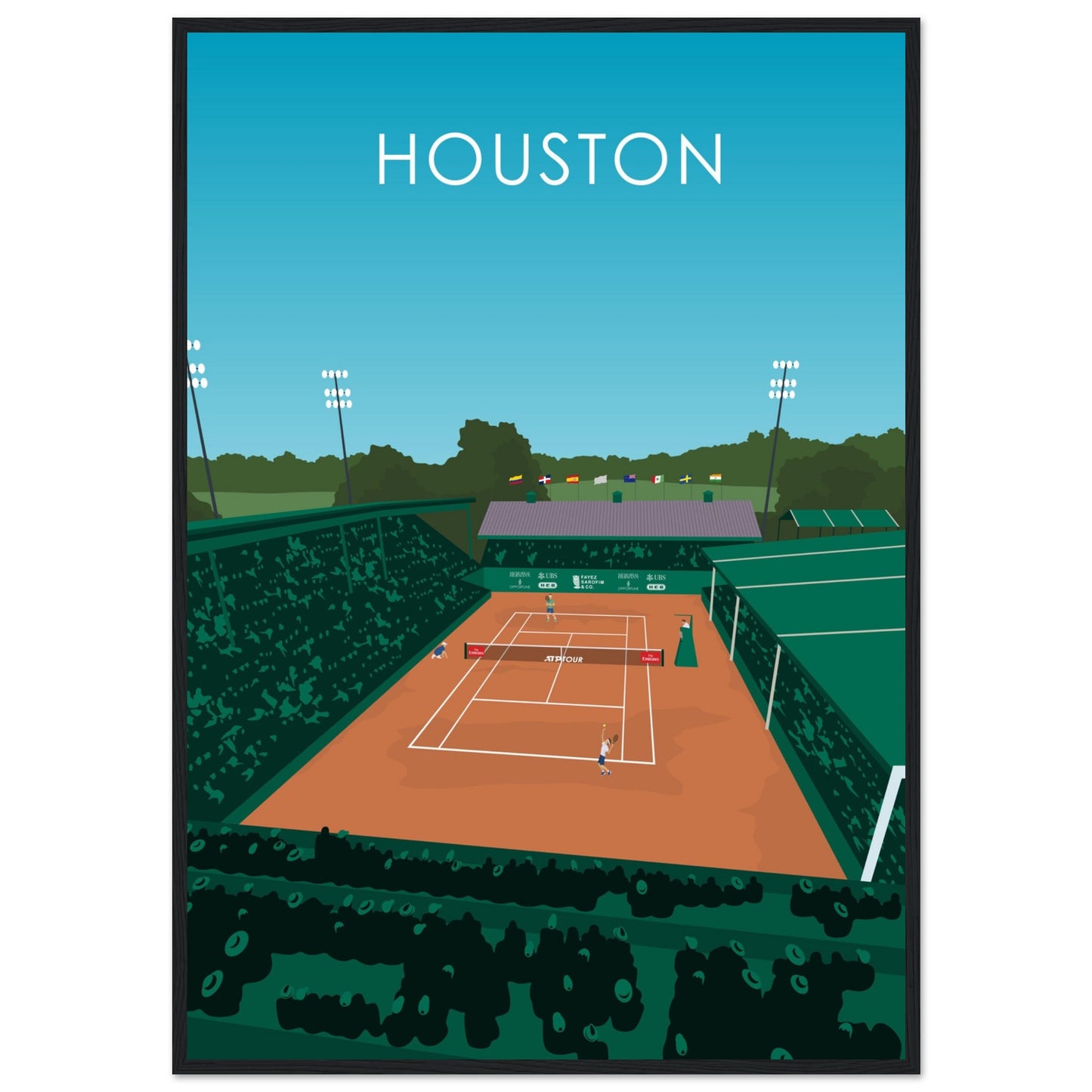 Houston ATP Tennis Stadium Poster