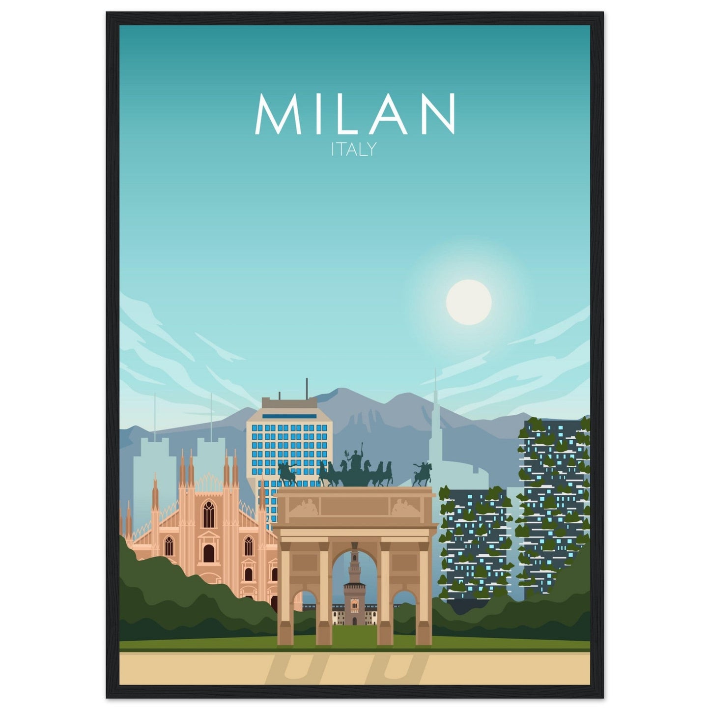 Milan Poster | Milan Wall Art | Milan Daytime Print