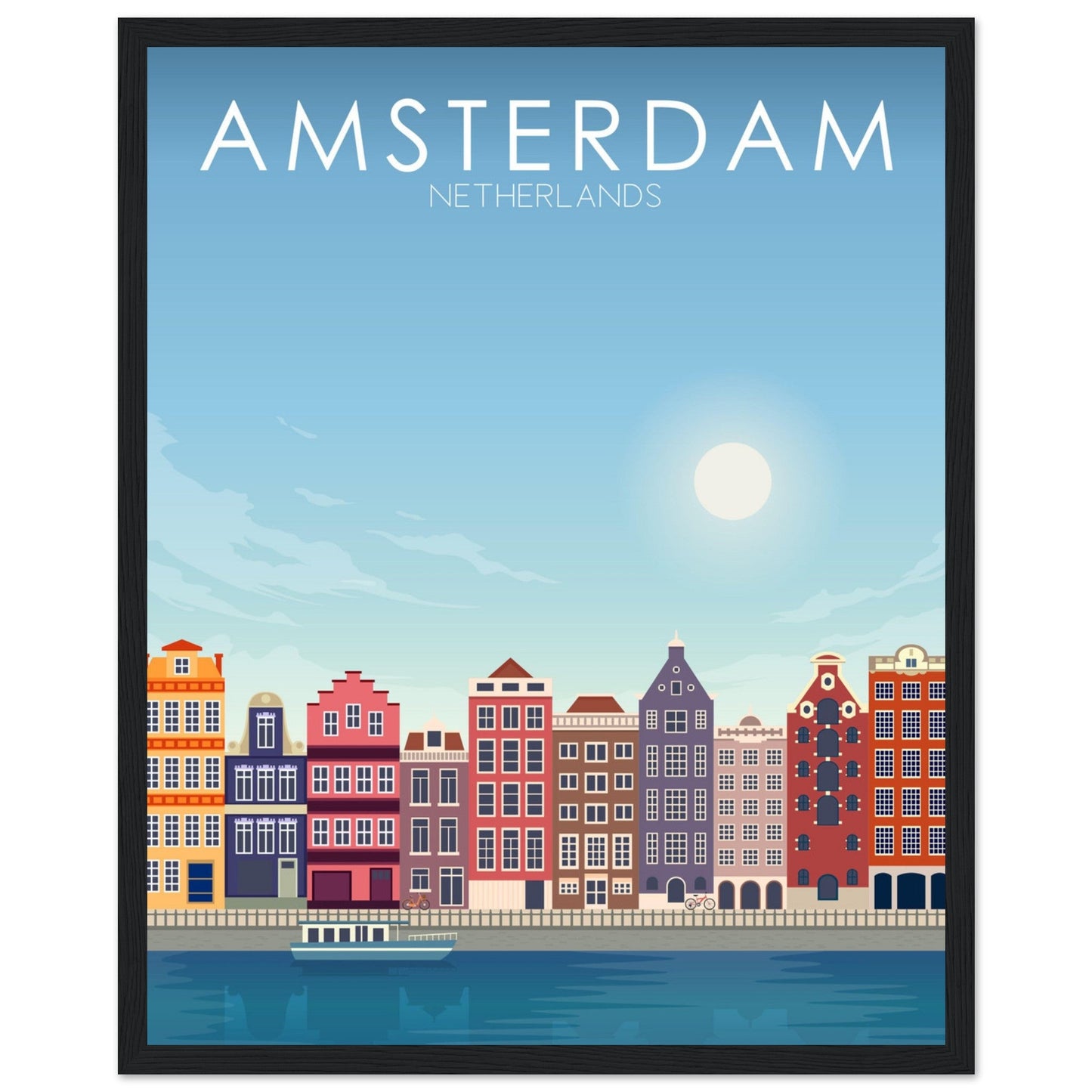 Amsterdam Poster | Amsterdam Wall Art | Amsterdam Daytime Print