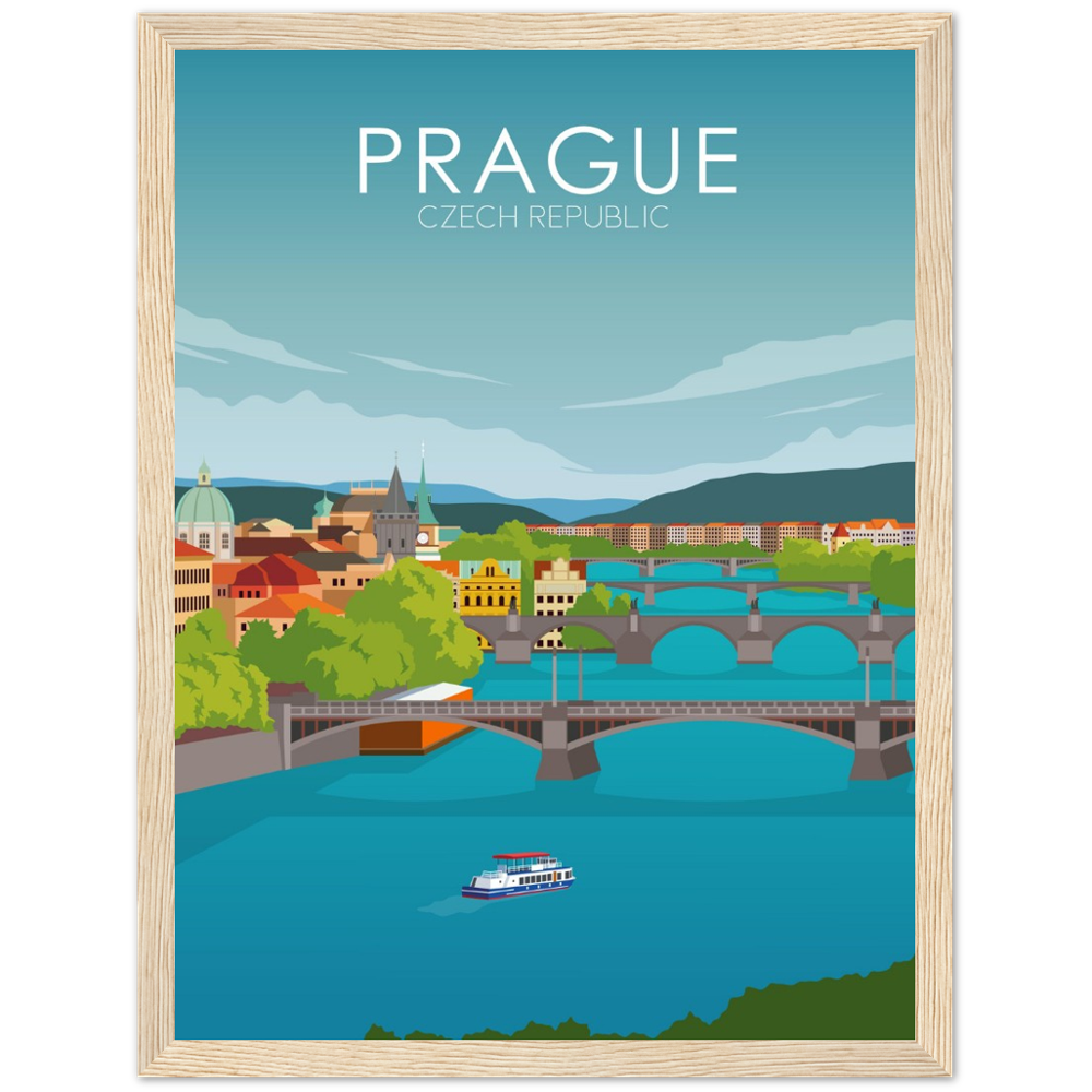 Prague Poster | Prague Wall Art | Prague Daytime Print