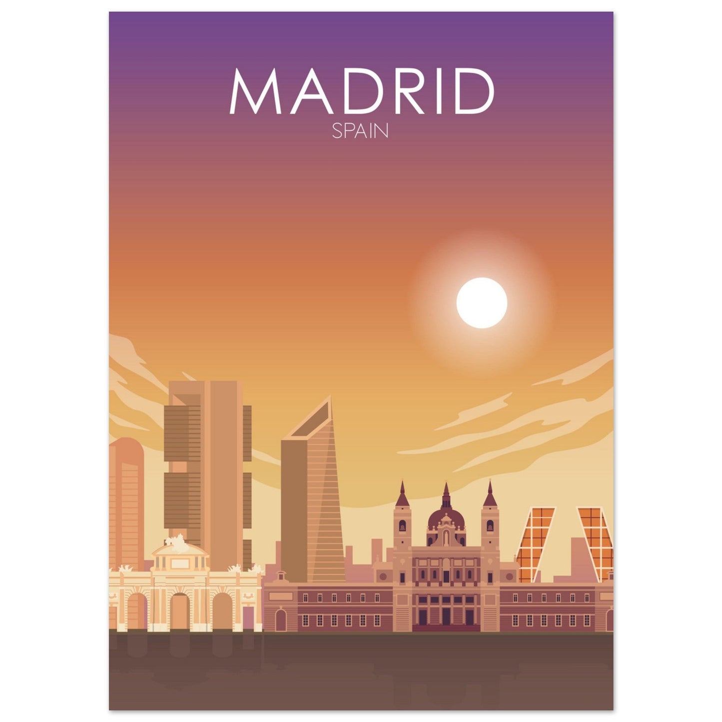 Madrid Poster | Madrid Wall Art | Madrid Sunset Print