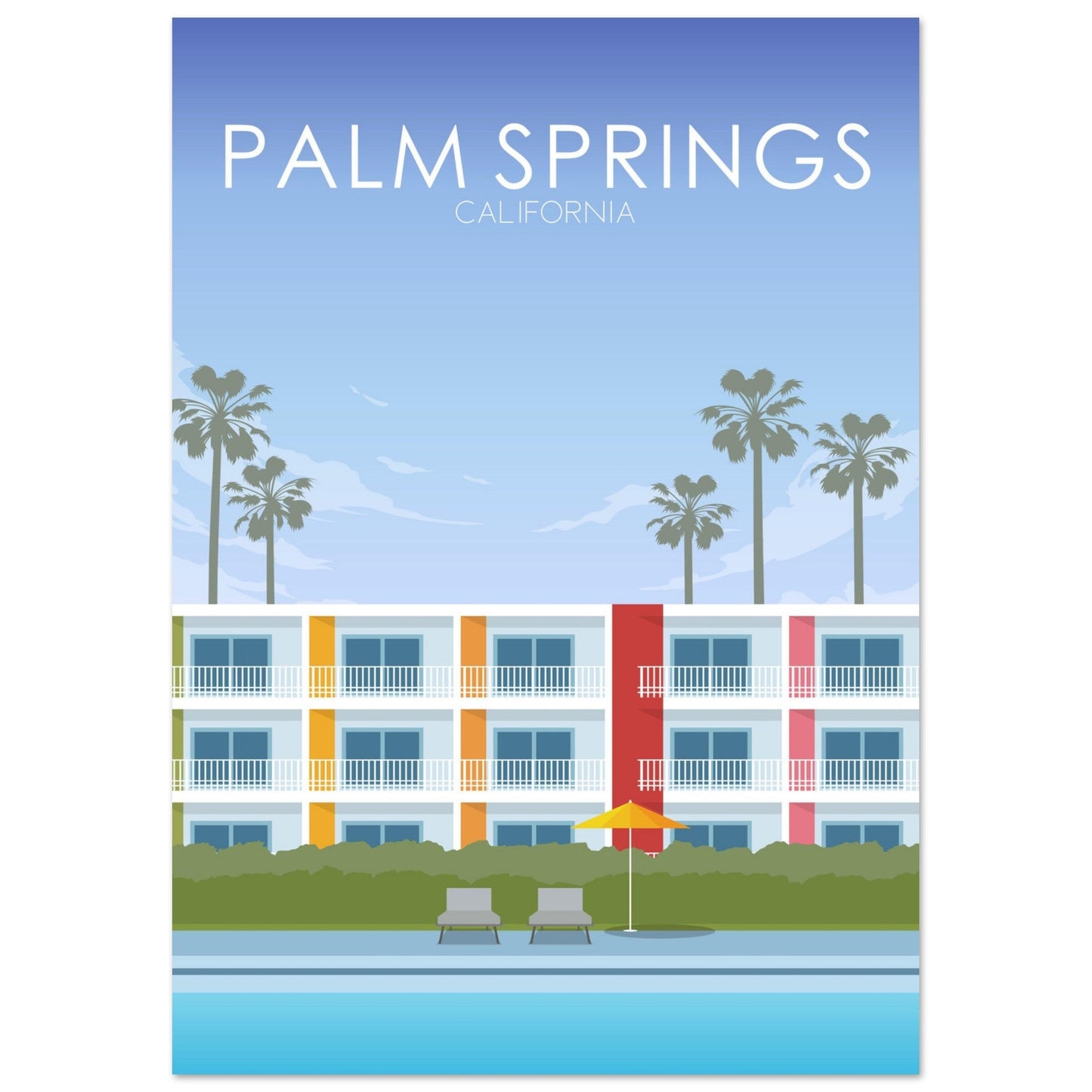 Palm Springs Poster | Palm Springs Wall Art | Palm Springs Daytime Print