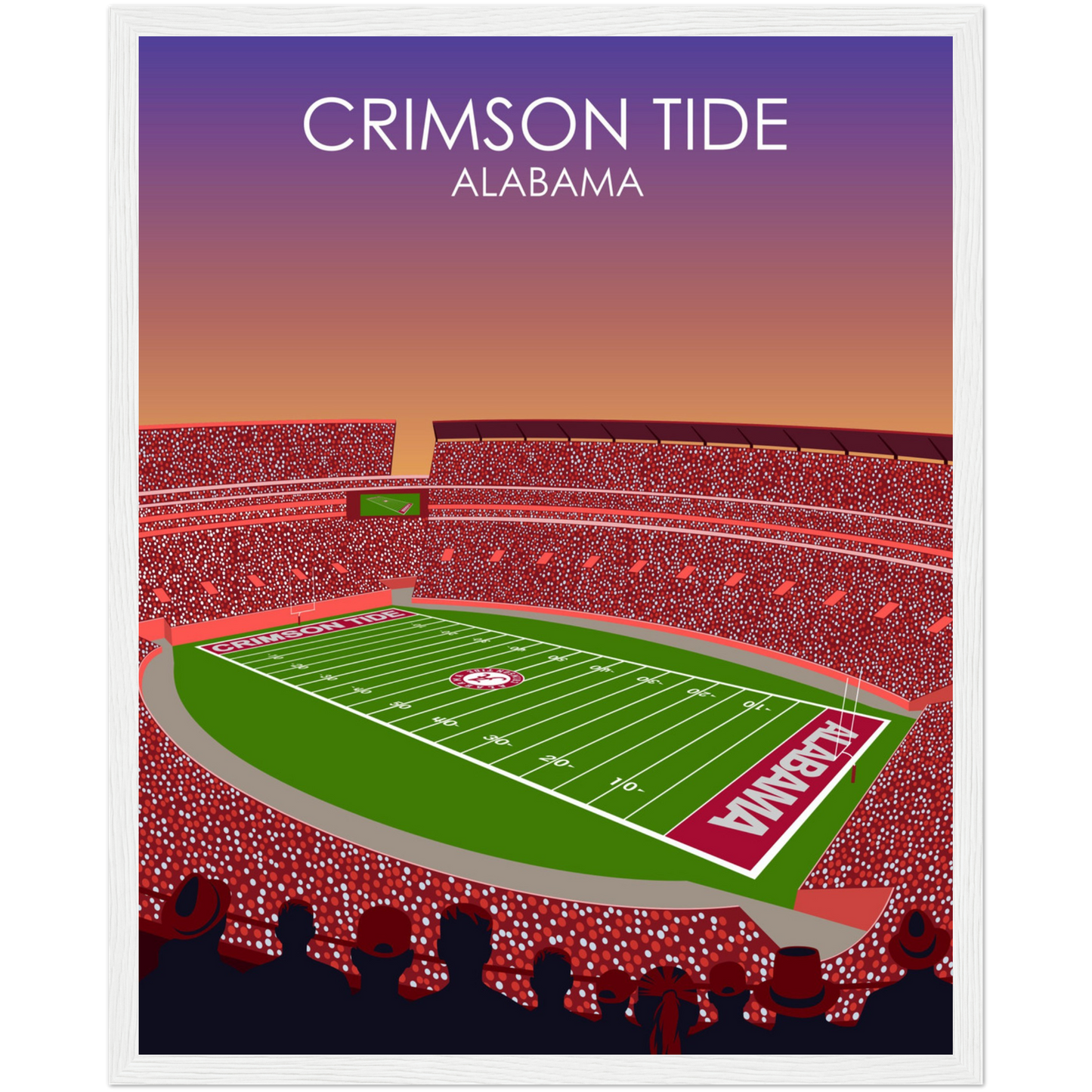 Crimson Tide | Bryant Denny Poster | University of Alabama College Football Stadium Print