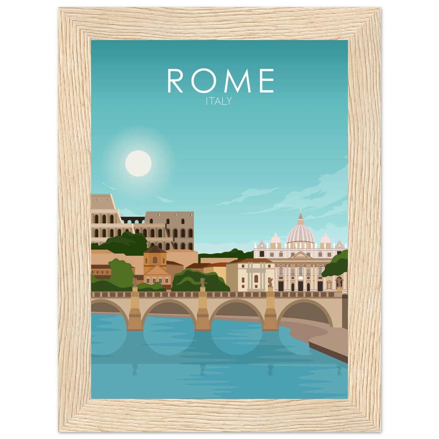 Rome Poster | Rome Wall Art | Rome Daytime Print