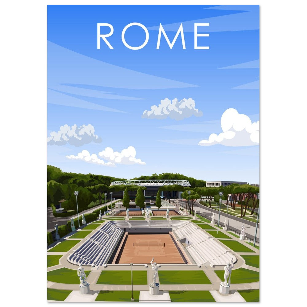 Rome ATP/WTA Masters Pietrangeli Tennis Stadium Poster