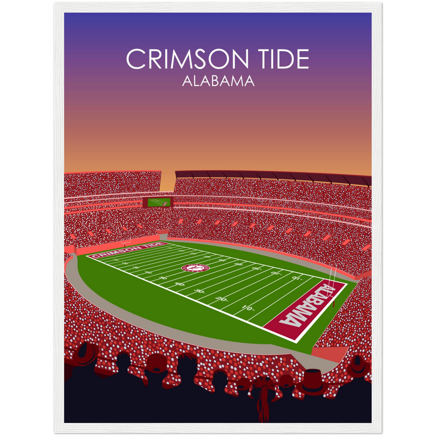 Crimson Tide | Bryant Denny Poster | University of Alabama College Football Stadium Print