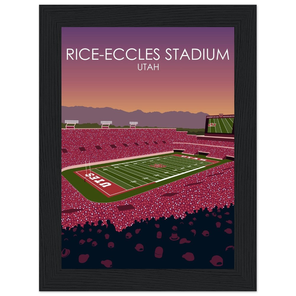 Rice-Eccles Stadium Poster | University of Utah College Football Stadium Print