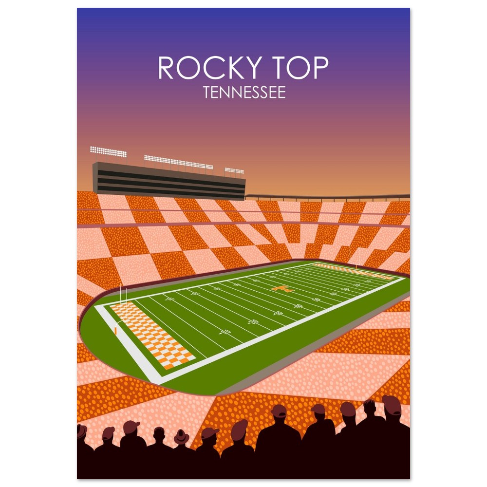 Rocky Top | Neyland Stadium Poster | University of Tennessee College Football Stadium Print