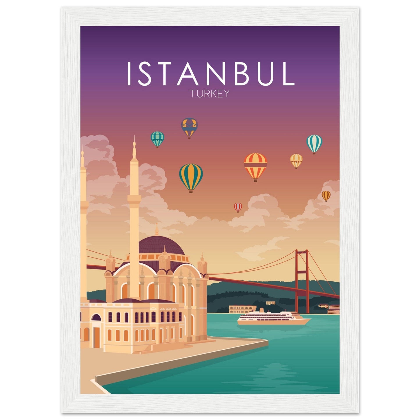 Istanbul Poster | Istanbul Wall Art | Istanbul Sunset Print