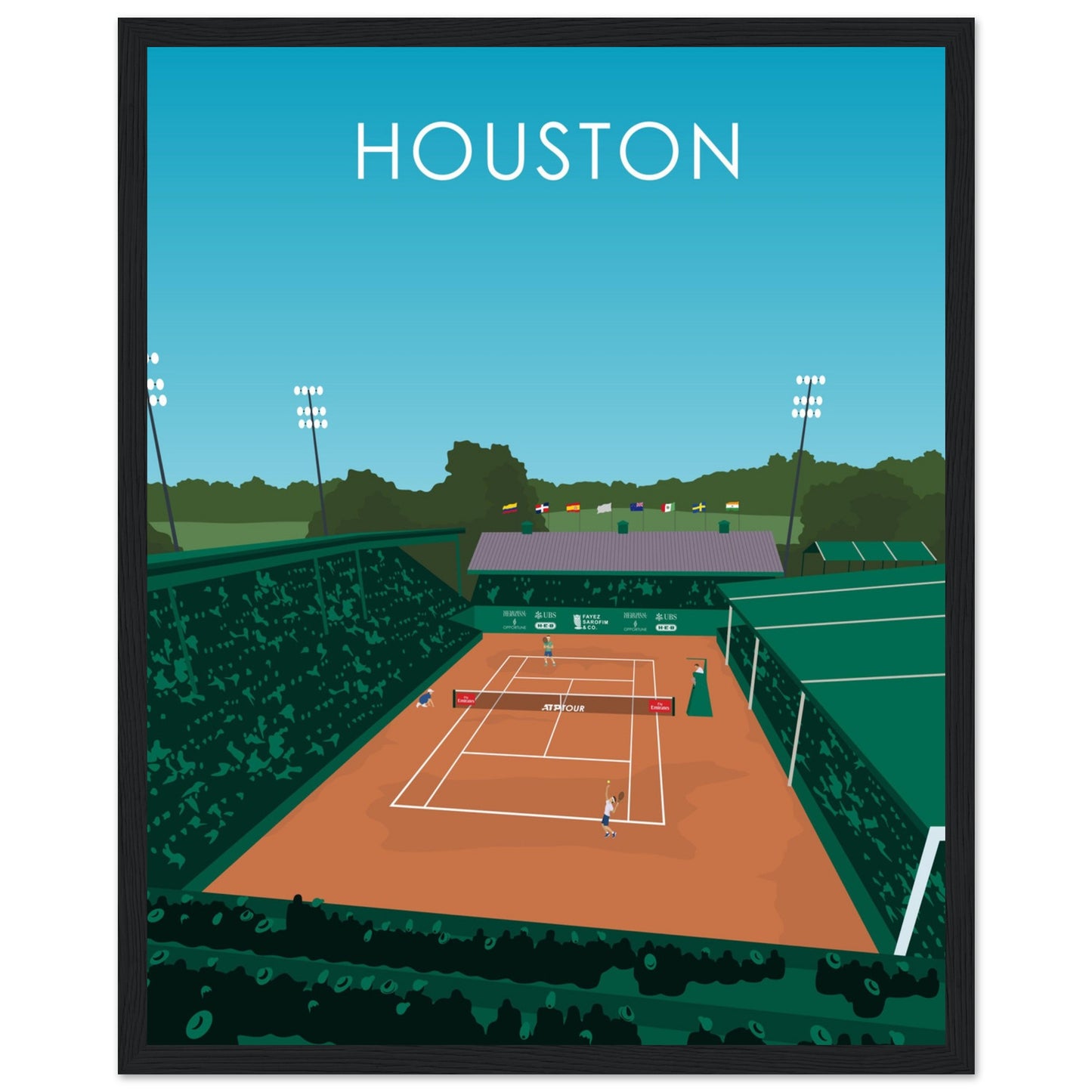 Houston ATP Tennis Stadium Poster