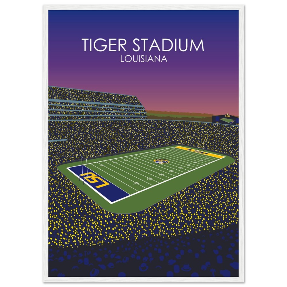 Tiger Stadium Poster | LSU Print | University of Louisiana College Football Stadium Print