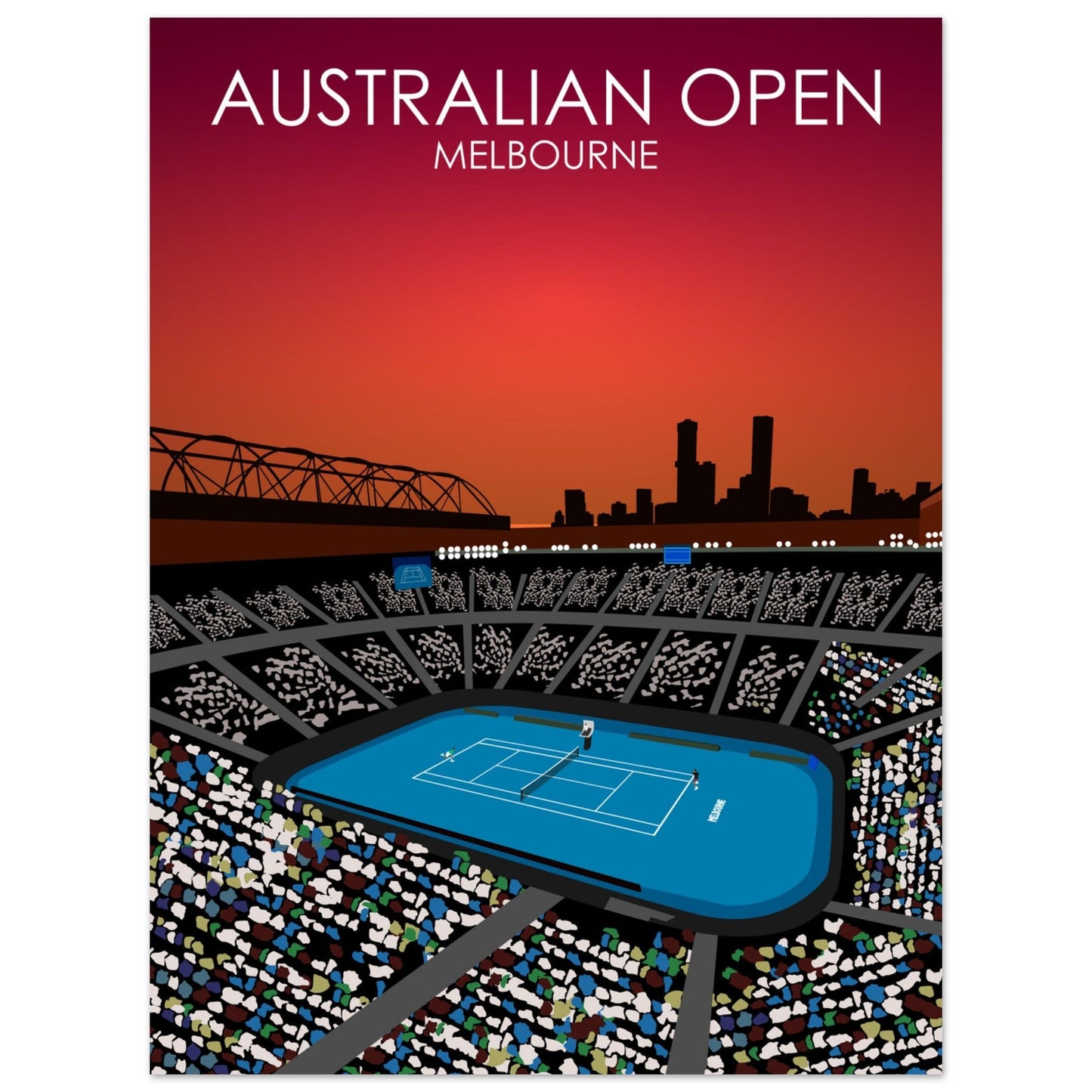 Australian Open Poster - Red Sky