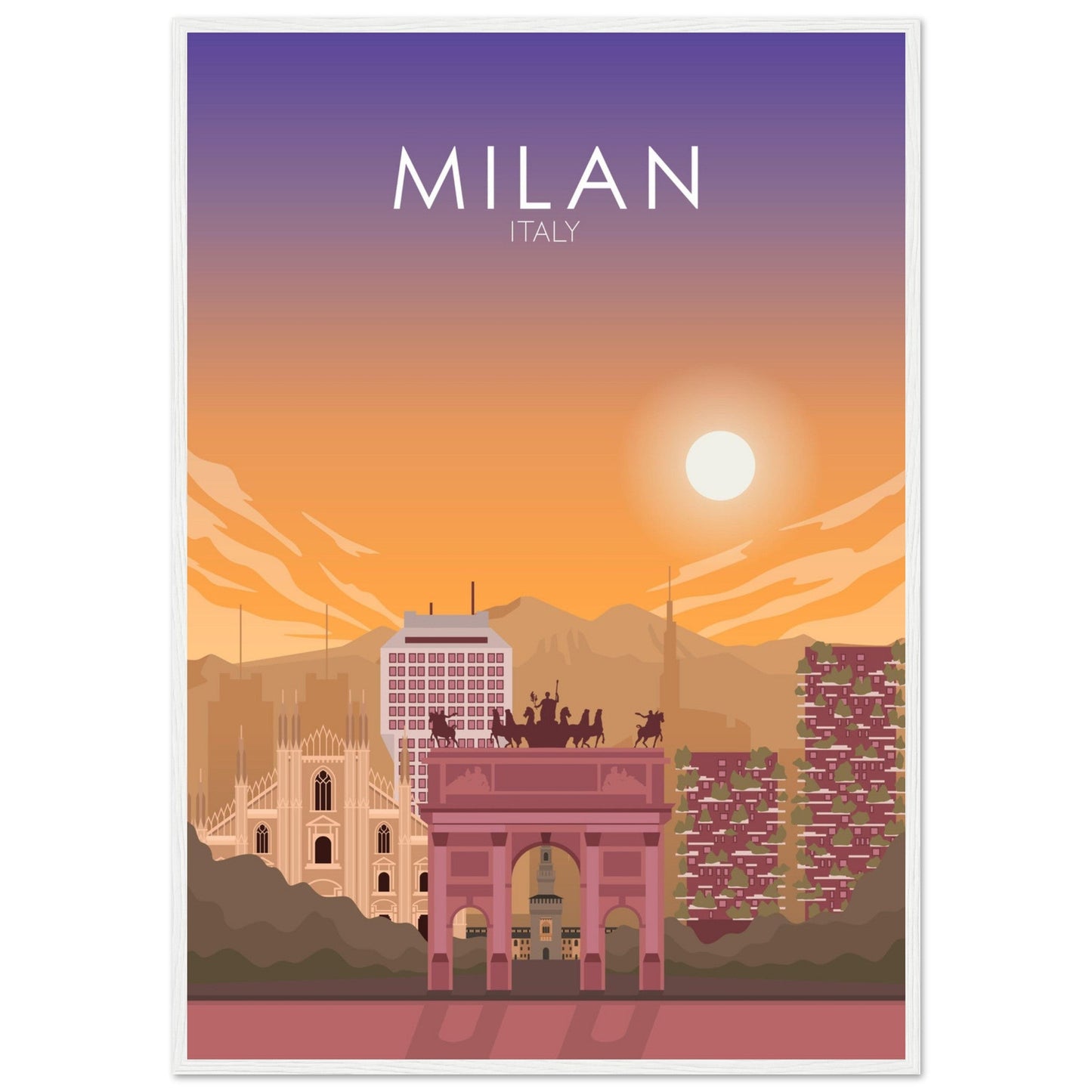 Milan Poster | Milan Wall Art | Milan Sunset Print