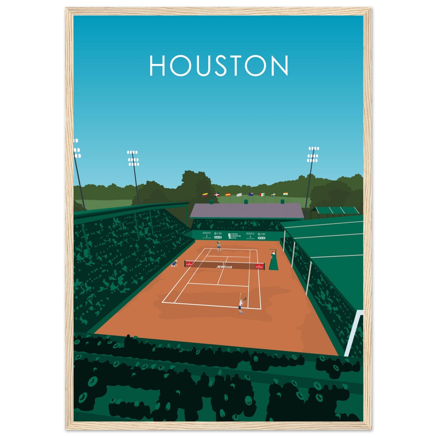 Houston ATP Tennis Stadium Poster