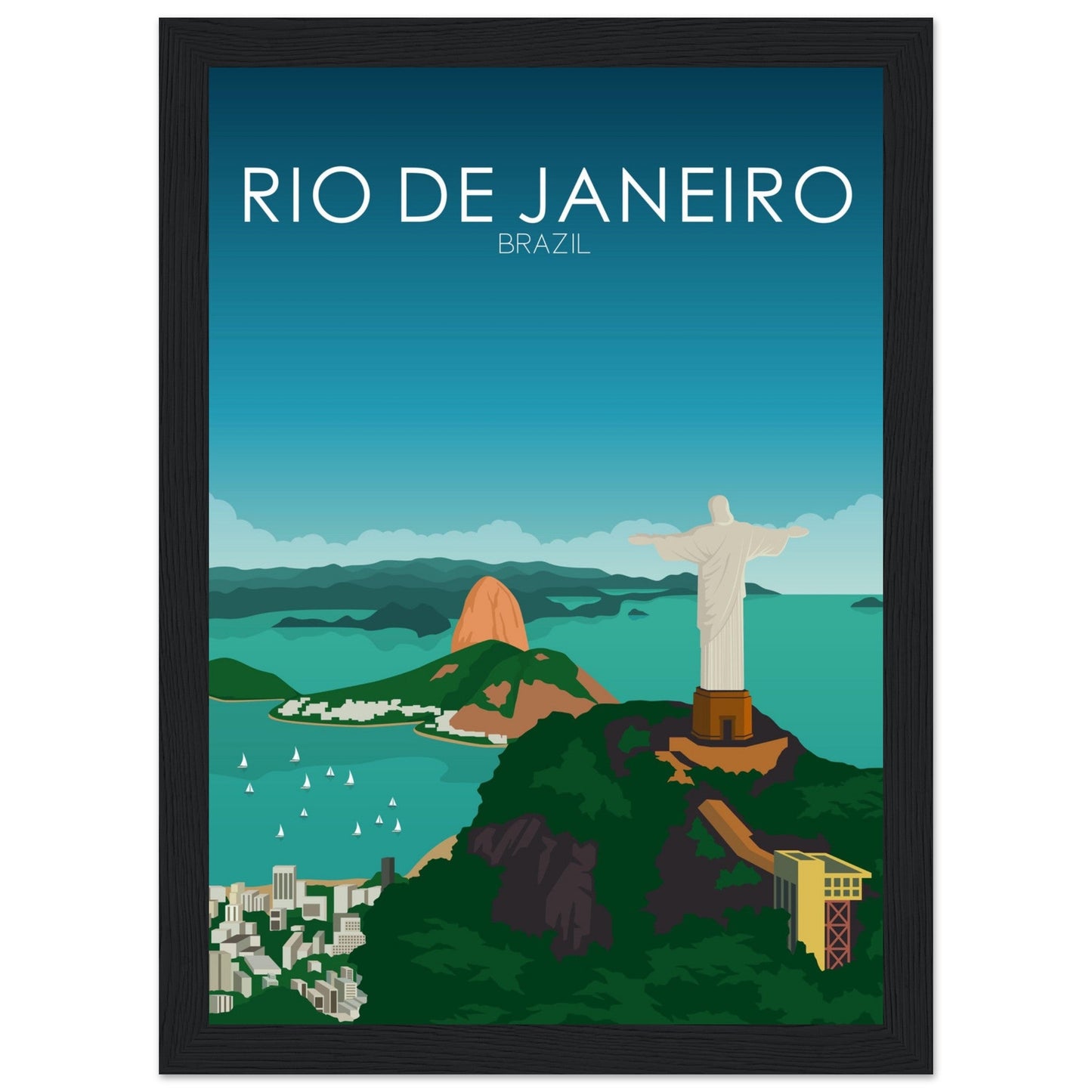 Rio De Janeiro Poster | Rio De Janeiro Wall Art | Rio De Janeiro Daytime Print