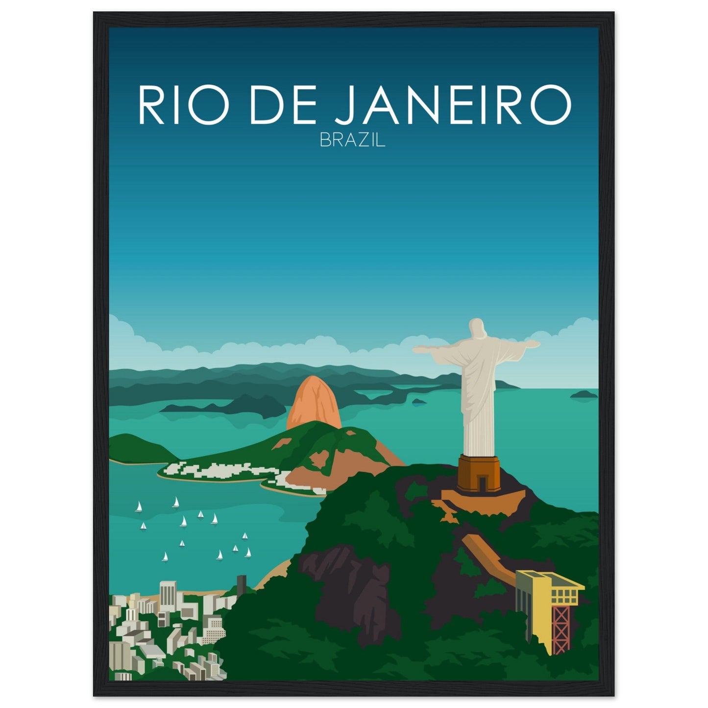 Rio De Janeiro Poster | Rio De Janeiro Wall Art | Rio De Janeiro Daytime Print