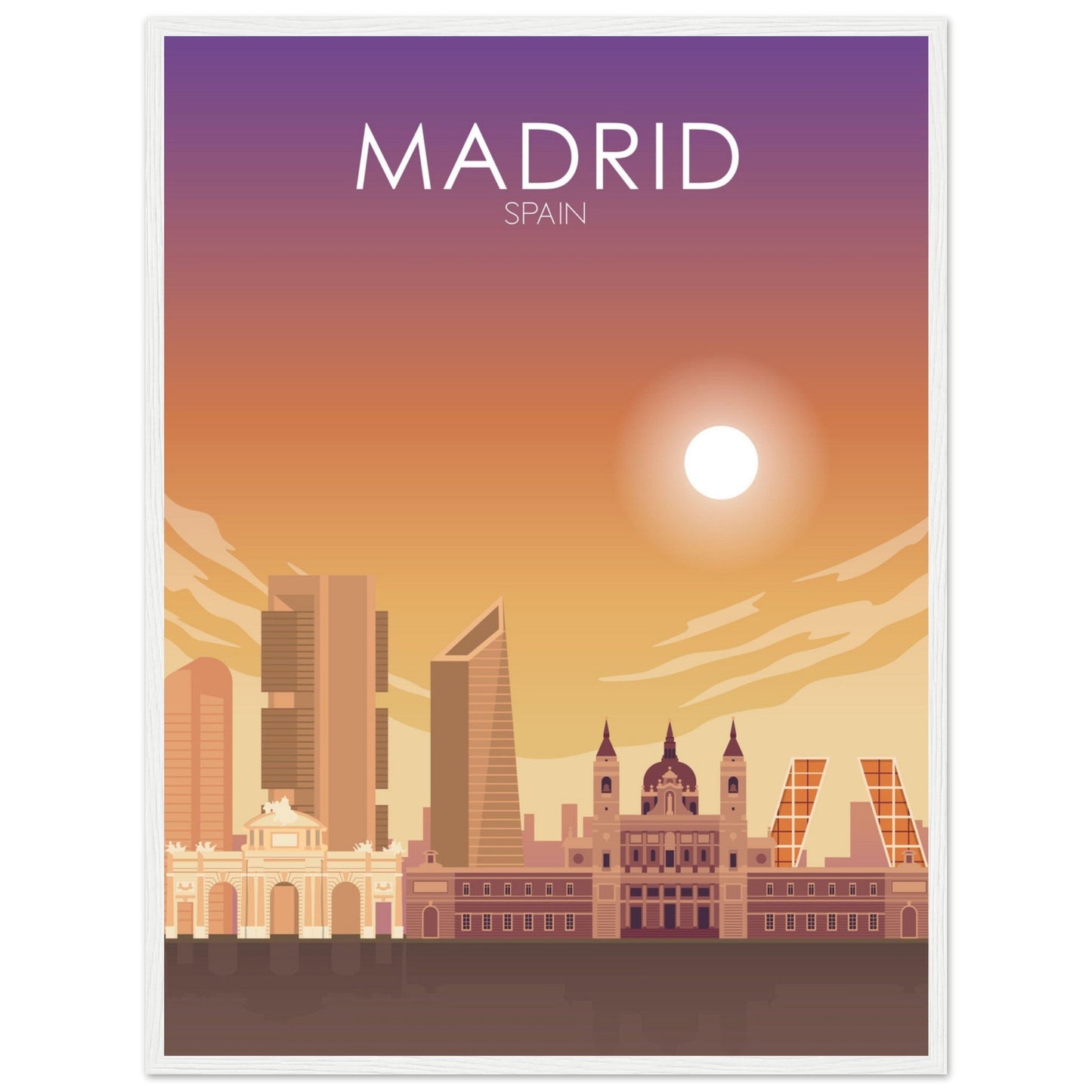 Madrid Poster | Madrid Wall Art | Madrid Sunset Print