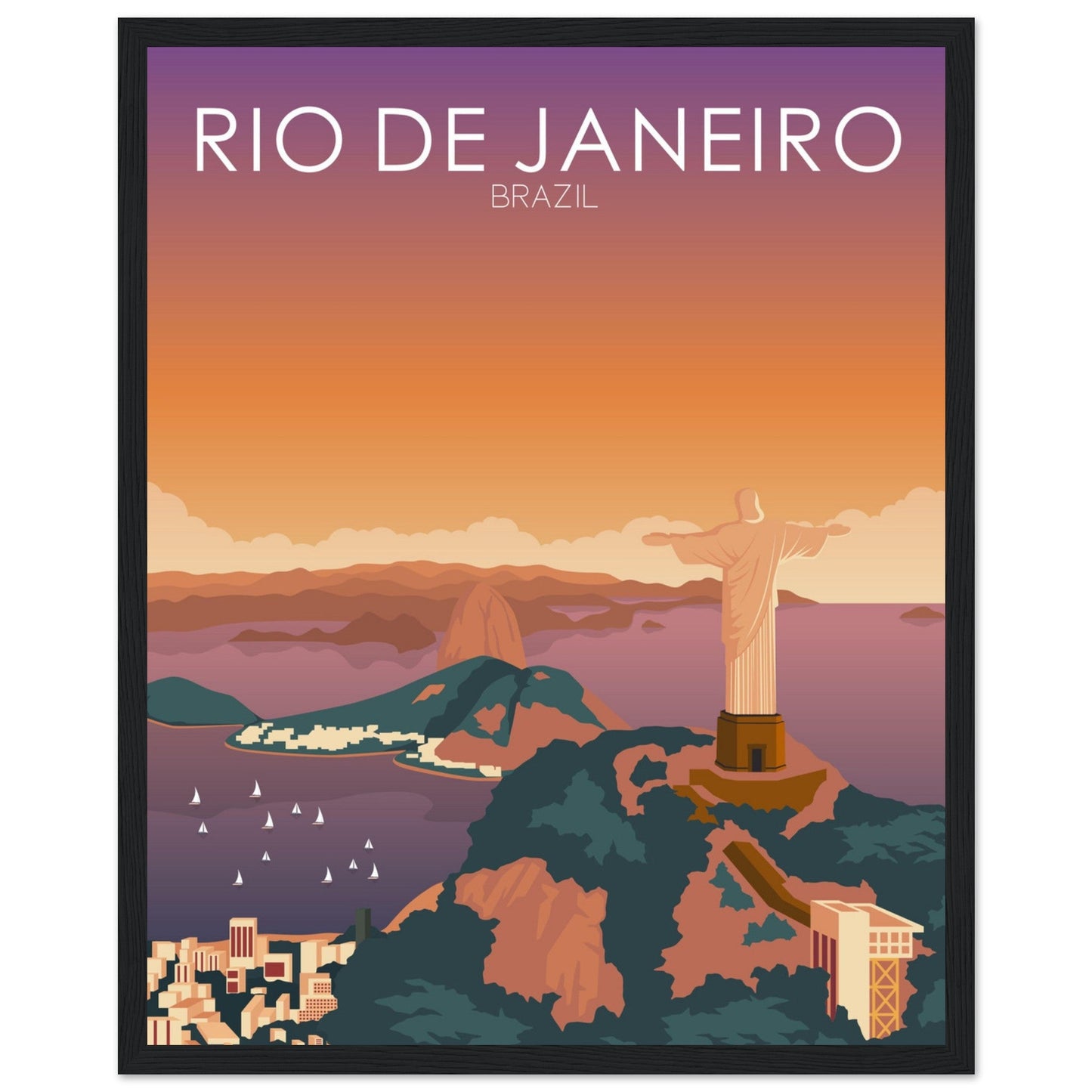 Rio De Janeiro Poster | Rio De Janeiro Wall Art | Rio De Janeiro Sunset Print