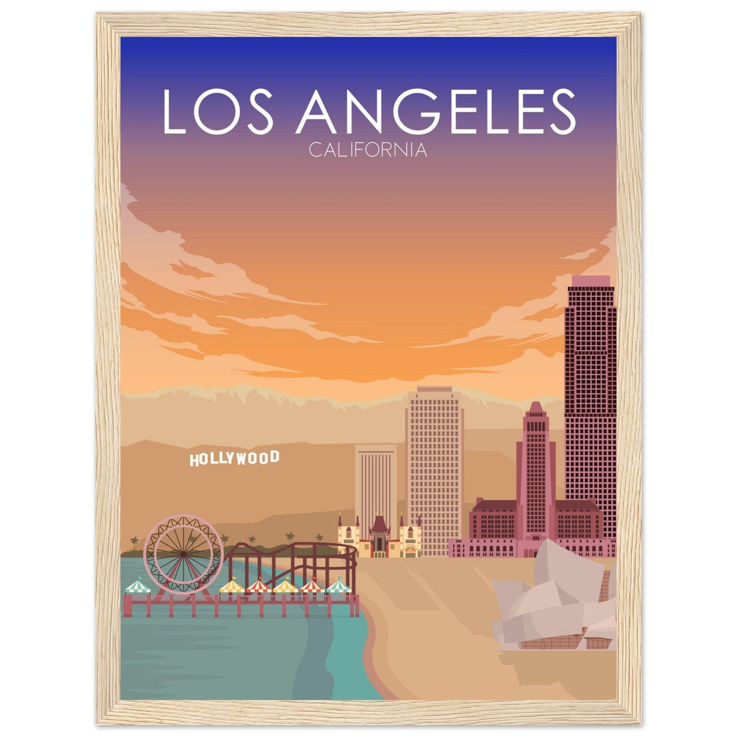 Los Angeles Poster | Los Angeles Wall Art | Los Angeles Sunset Print