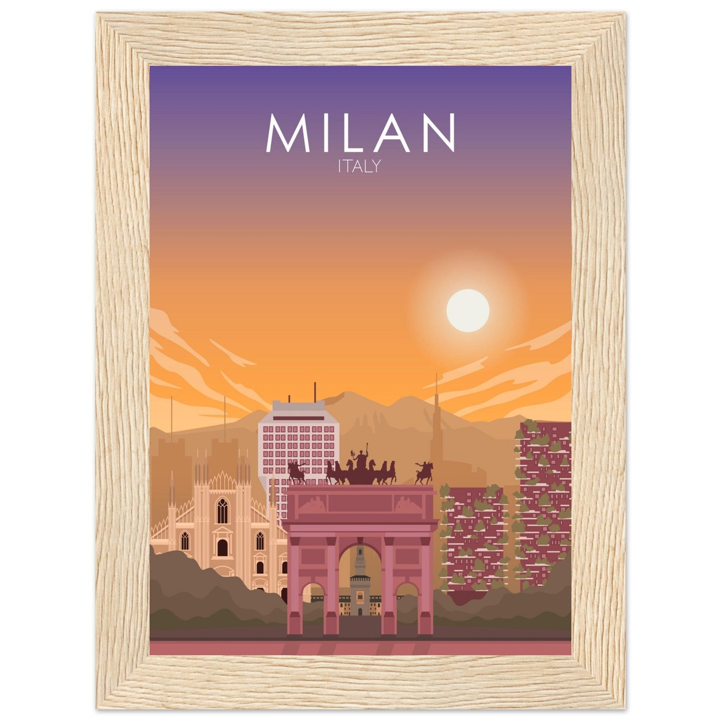 Milan Poster | Milan Wall Art | Milan Sunset Print