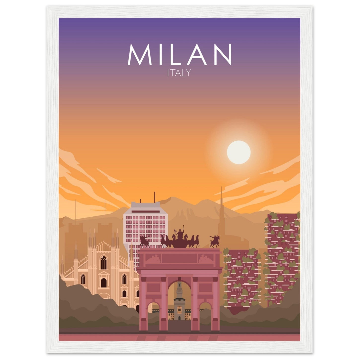 Milan Poster | Milan Wall Art | Milan Sunset Print