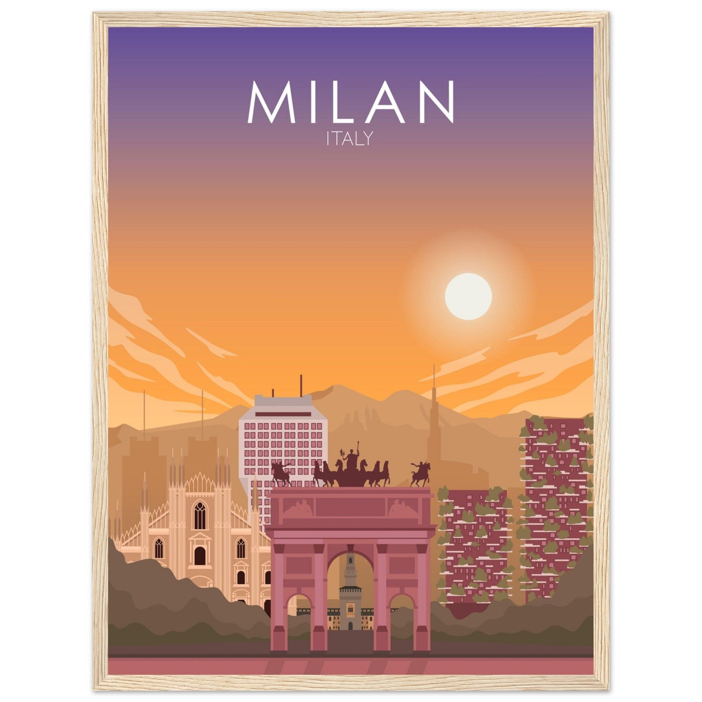 Milan Poster | Milan Wall Art | Milan Sunset Print