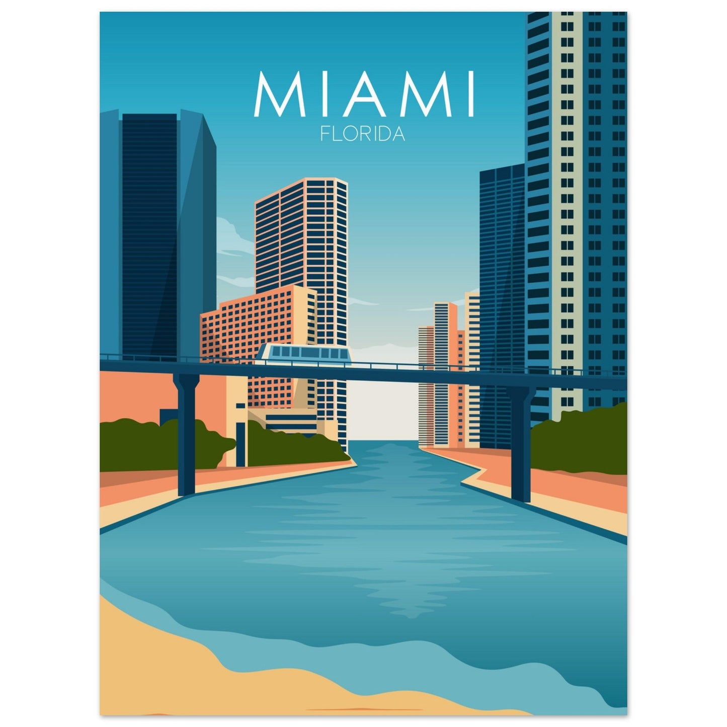 Miami Poster | Miami Wall Art | Miami Daytime Print