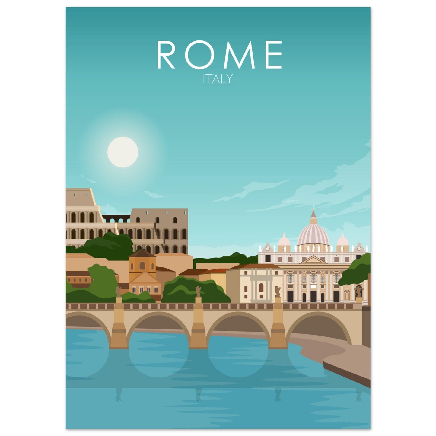 Rome Poster | Rome Wall Art | Rome Daytime Print