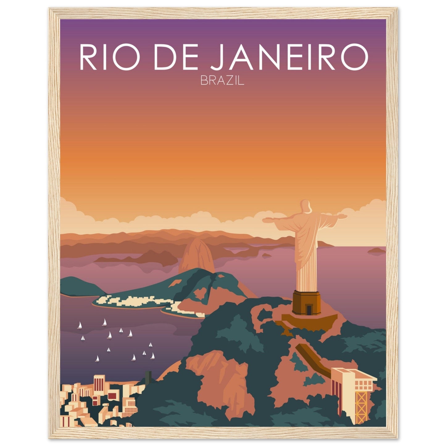 Rio De Janeiro Poster | Rio De Janeiro Wall Art | Rio De Janeiro Sunset Print