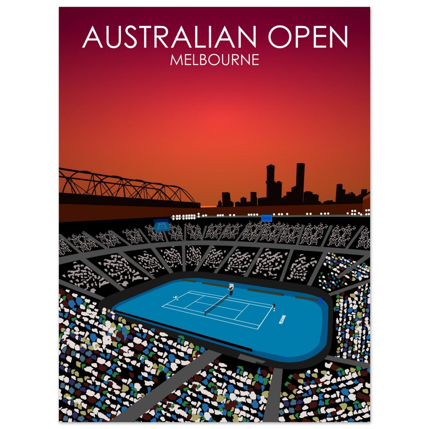 Australian Open Poster - Red Sky