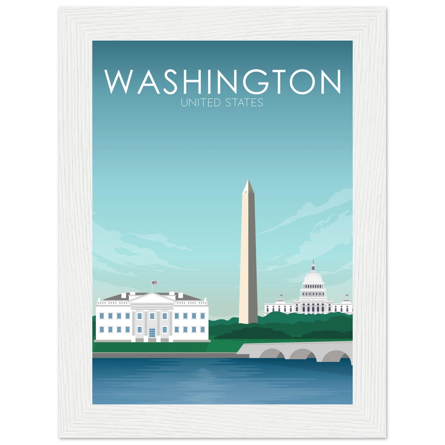 Washington Poster | Washington DC Wall Art | Washington DC Daytime Print