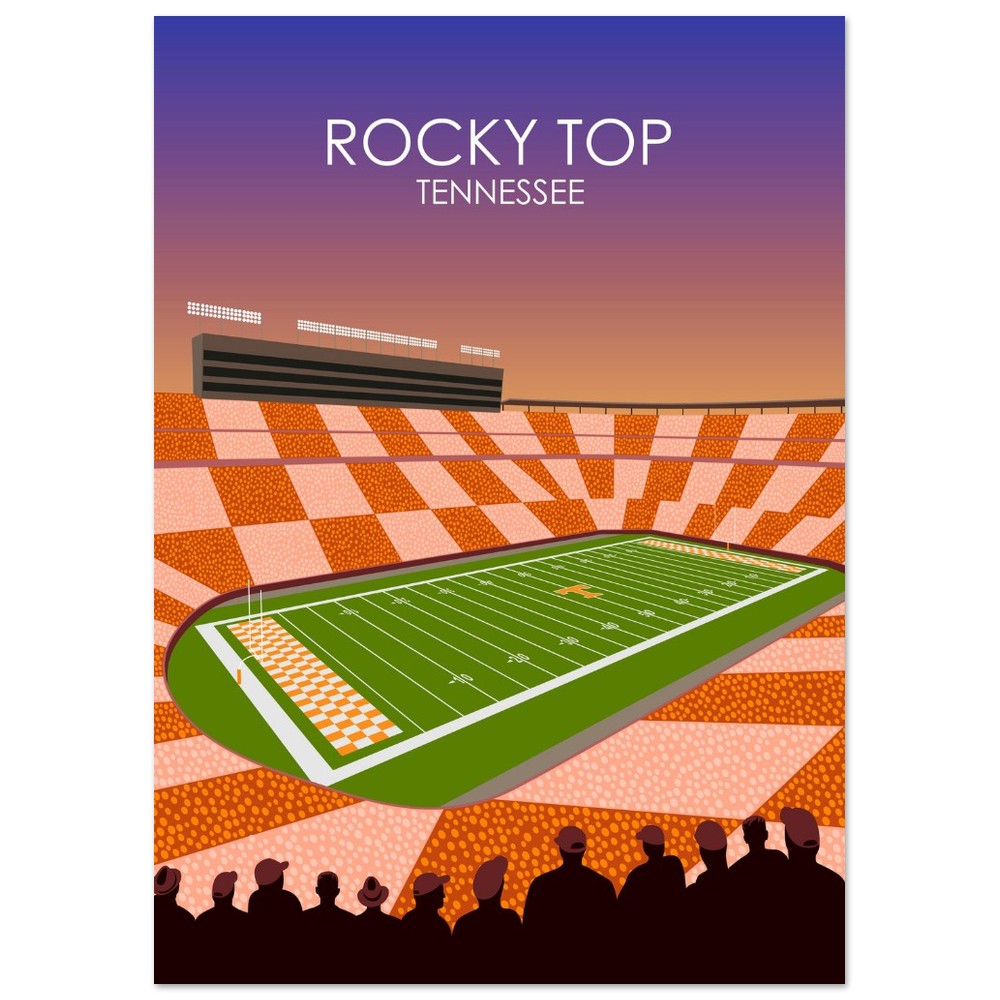 Rocky Top | Neyland Stadium Poster | University of Tennessee College Football Stadium Print