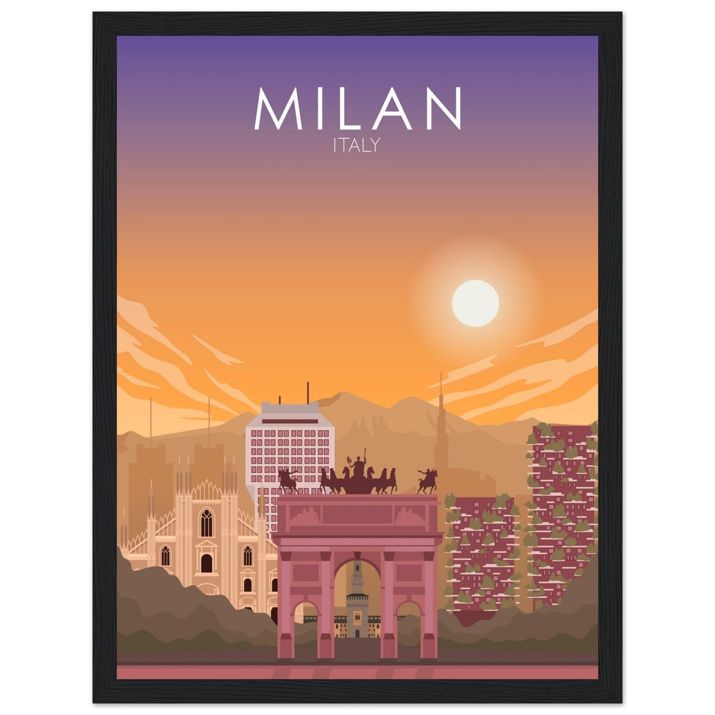 Milan Poster | Milan Wall Art | Milan Sunset Print