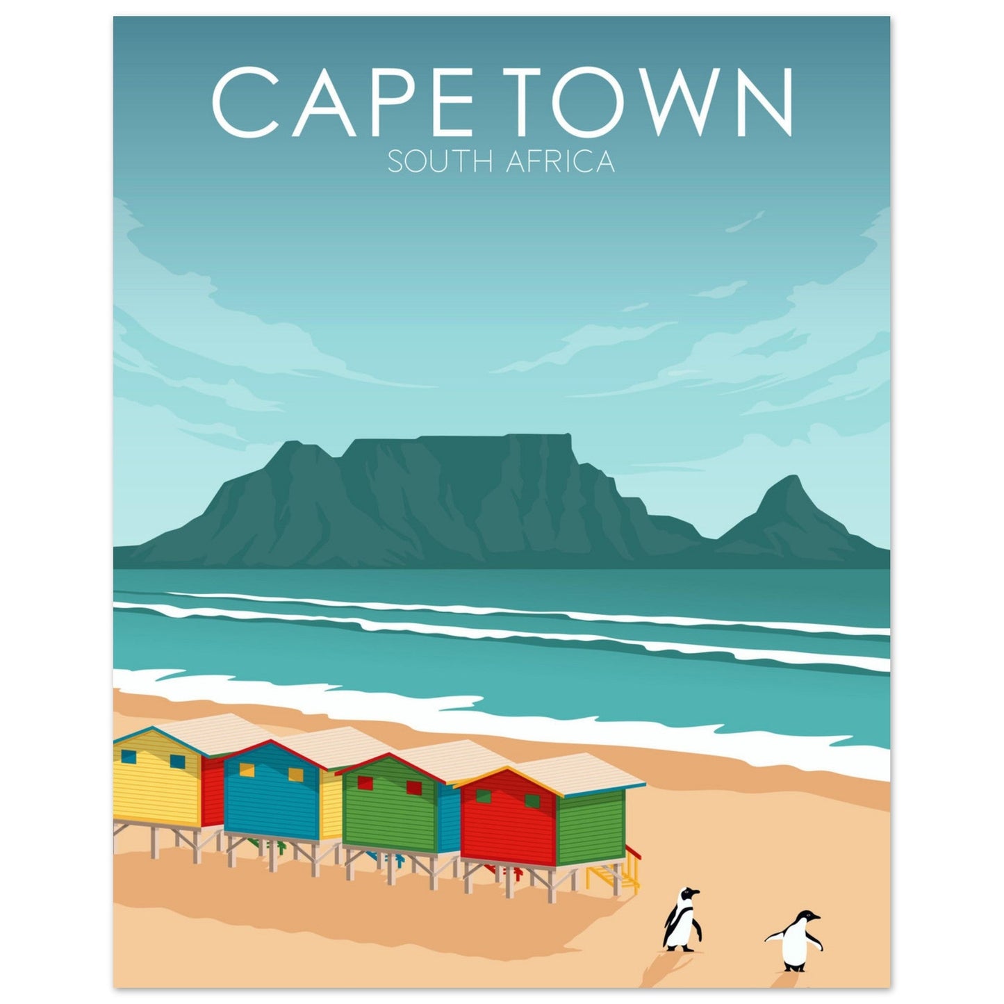 Cape Town Poster | Cape Town Wall Art | Cape Town Daytime Print