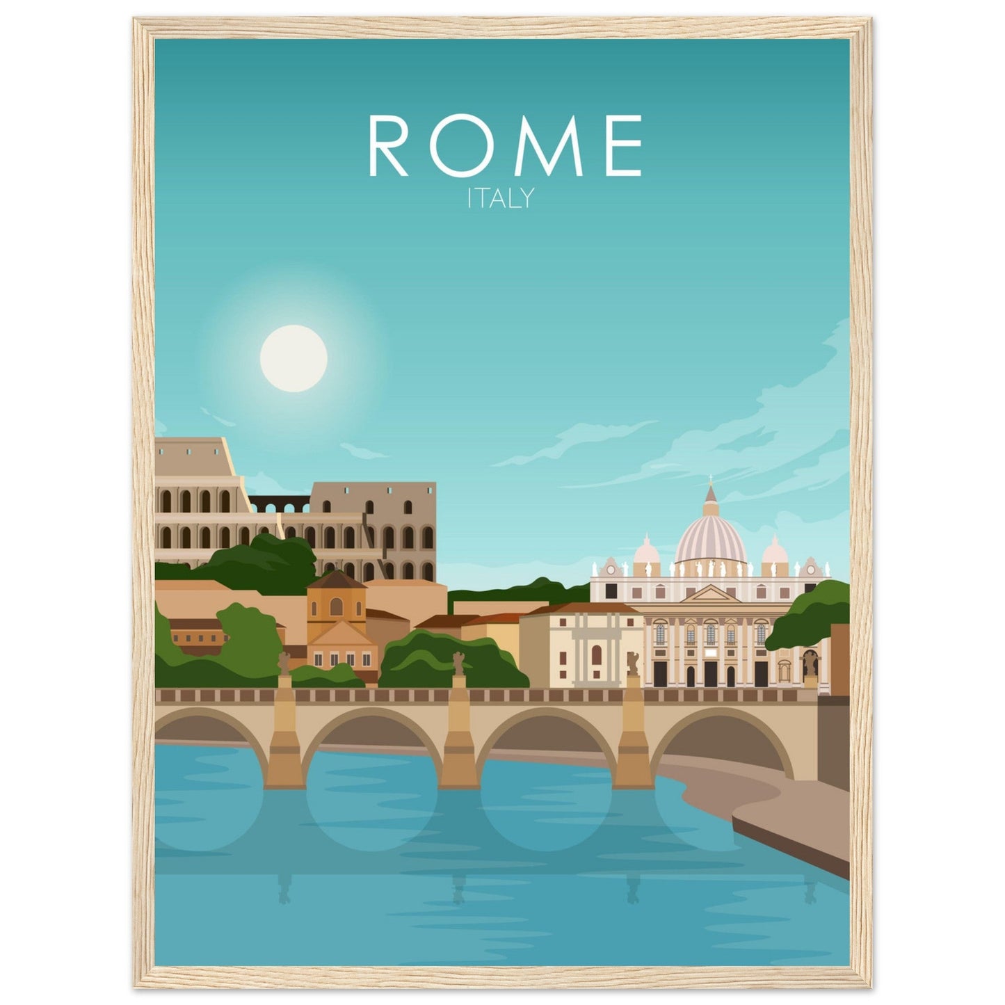 Rome Poster | Rome Wall Art | Rome Daytime Print