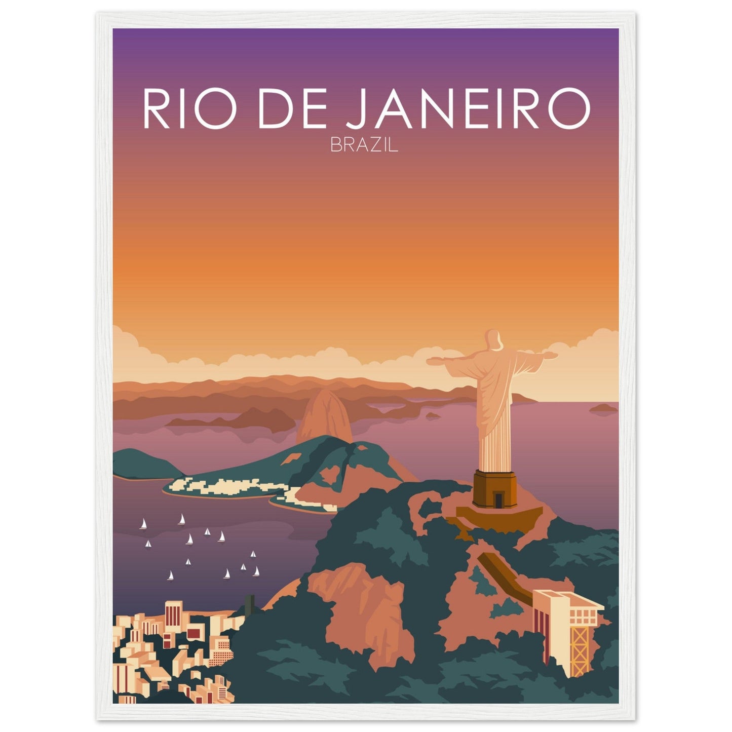 Rio De Janeiro Poster | Rio De Janeiro Wall Art | Rio De Janeiro Sunset Print