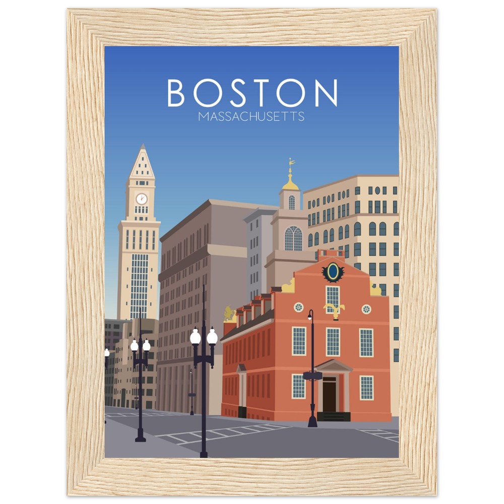Boston Poster | Boston Wall Art | Boston Daytime Print