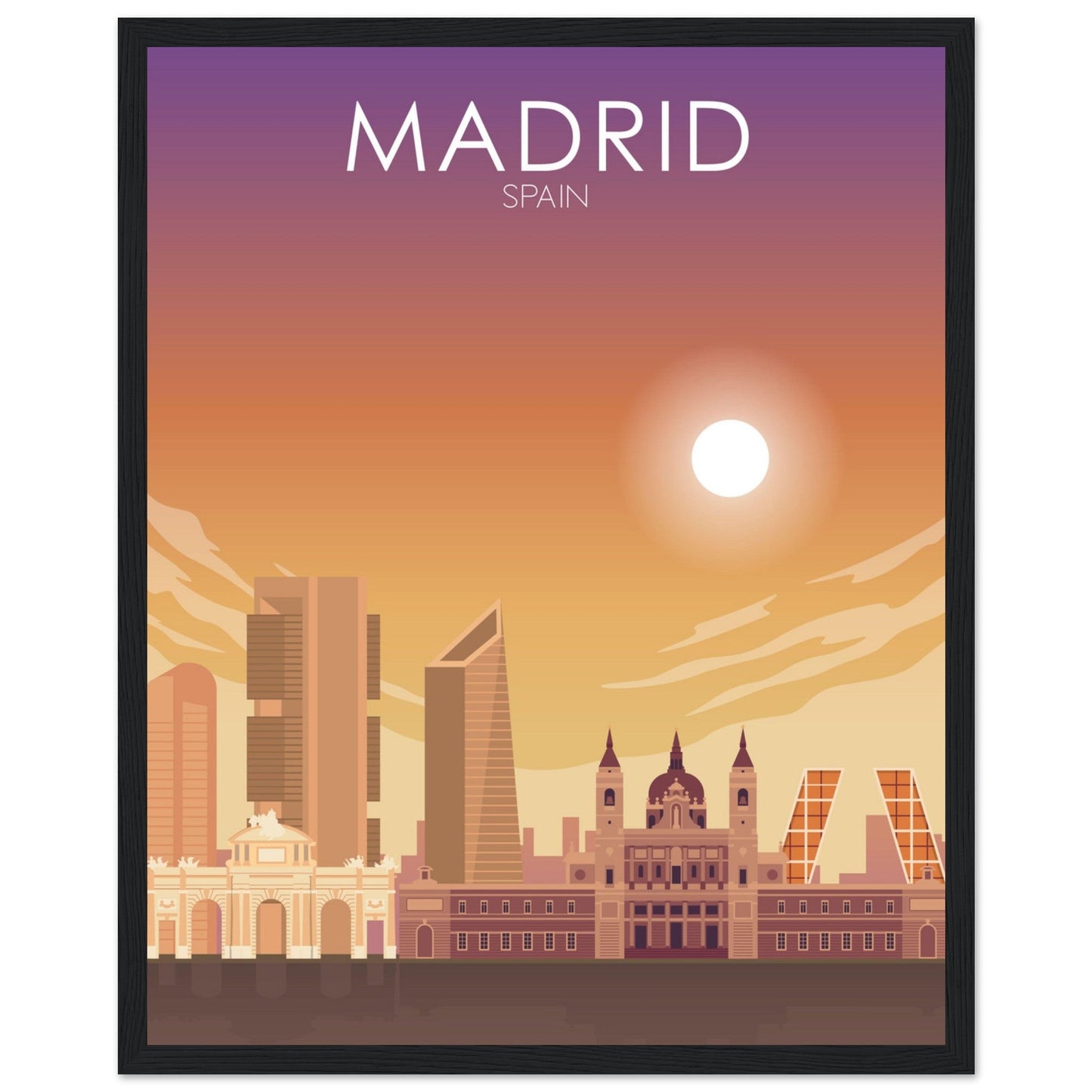 Madrid Poster | Madrid Wall Art | Madrid Sunset Print